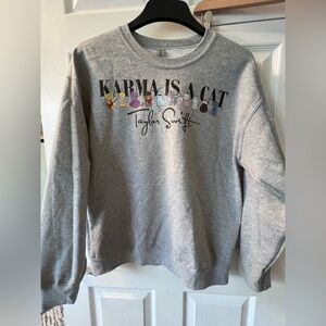 Gray Taylor Swift Women's Cat Album Sweater